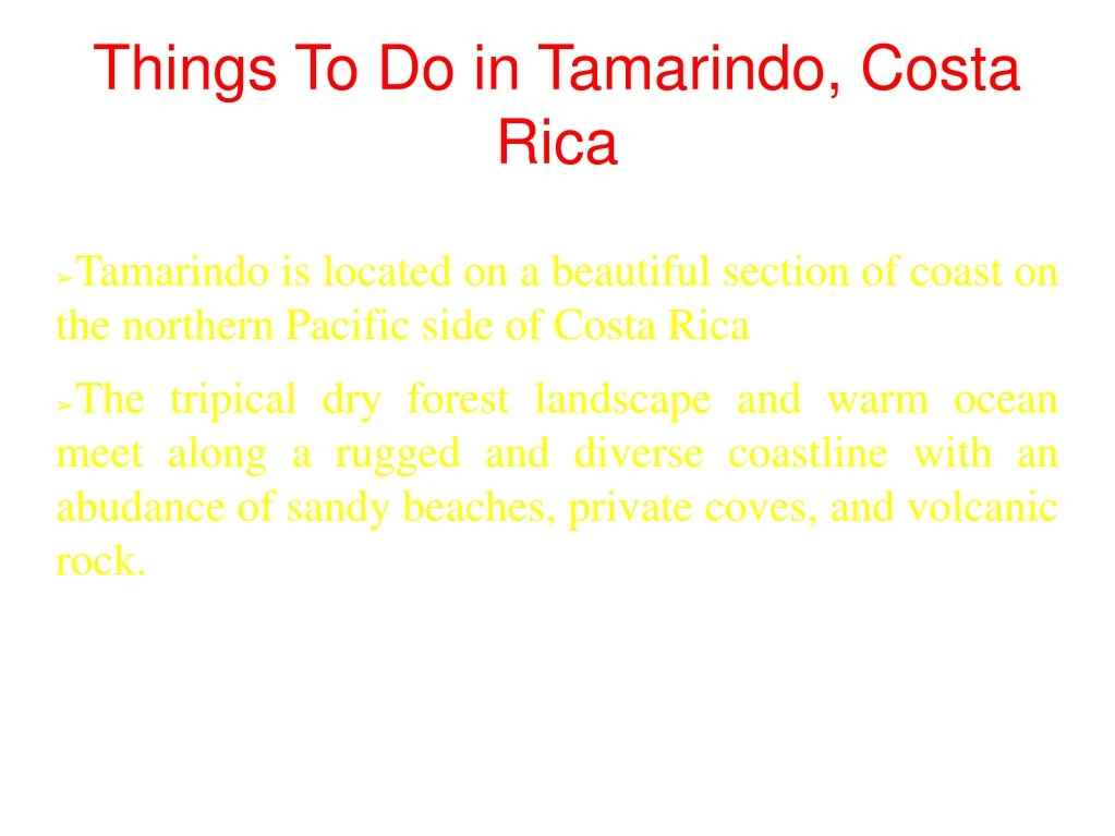 things to do in tamarindo costa rica