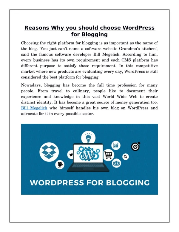 Reasons Why you should choose WordPress for Blogging