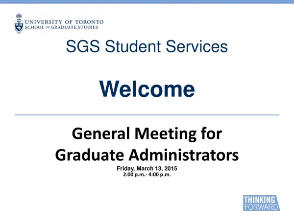 SGS Student Services Welcome