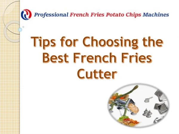 Tips for Choosing the Best French Fries Cutter