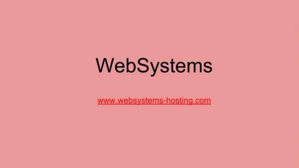 Hosting Services - WebSystems