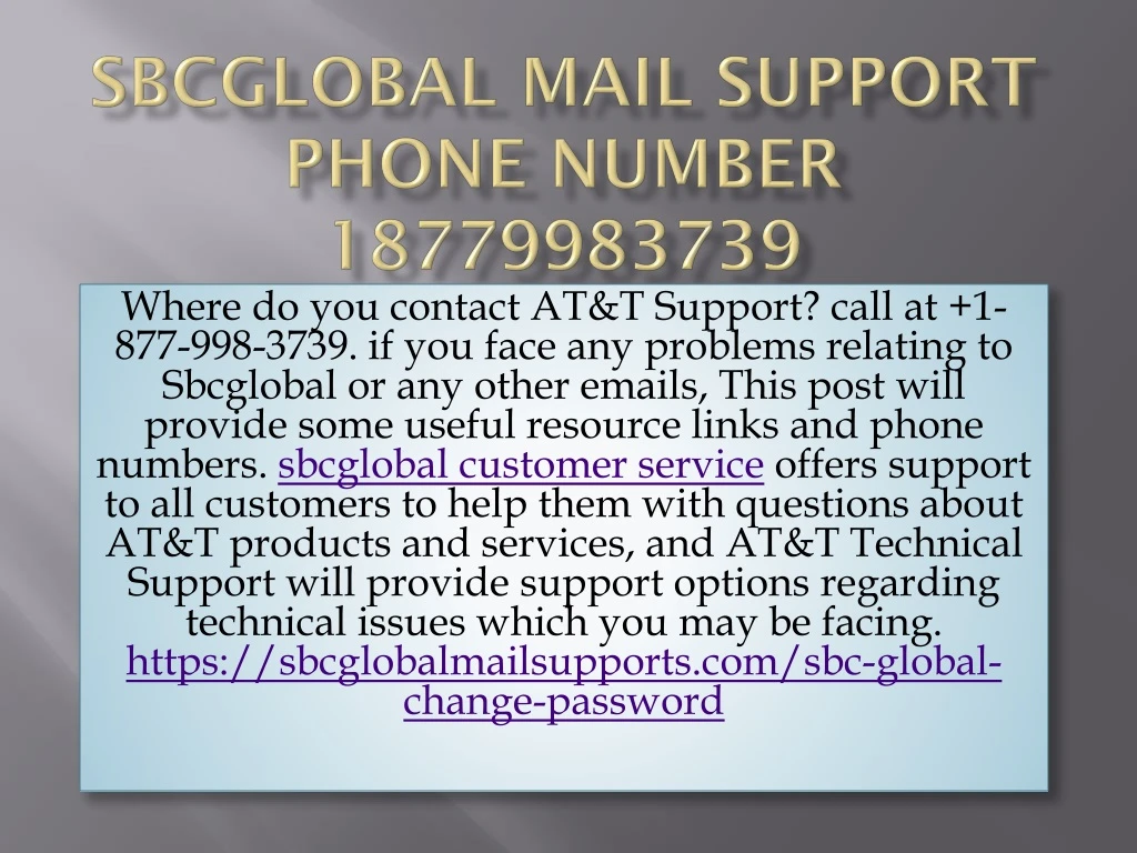 sbcglobal mail support phone number 18779983739