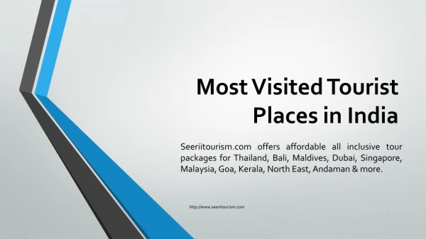 Most Visited Tourist Places in India
