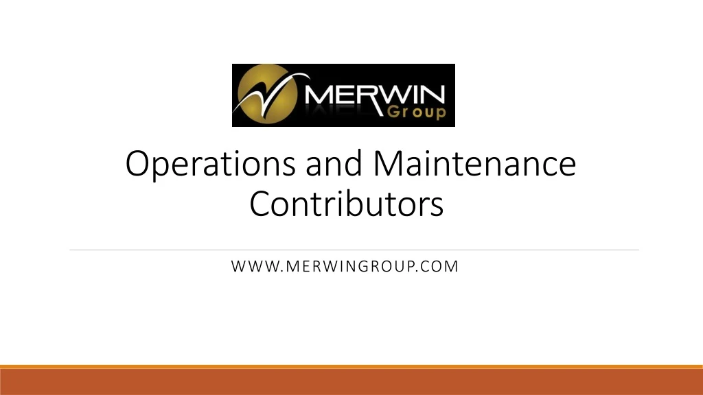 operations and maintenance contributors