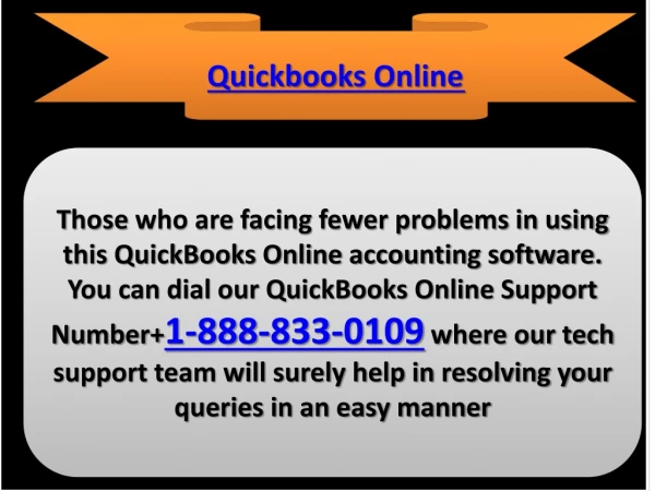 QuickBooks Online Support Phone Number 1-888-833-0109