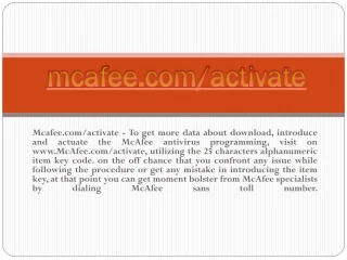 MCAFEE.COM/ACTIVATE- ANTIVIRUS OF MCAFEE - slide 1
