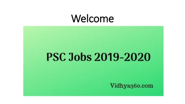 PSC Jobs 2019-2020 Online Form for Various Public Services Commission Jobs