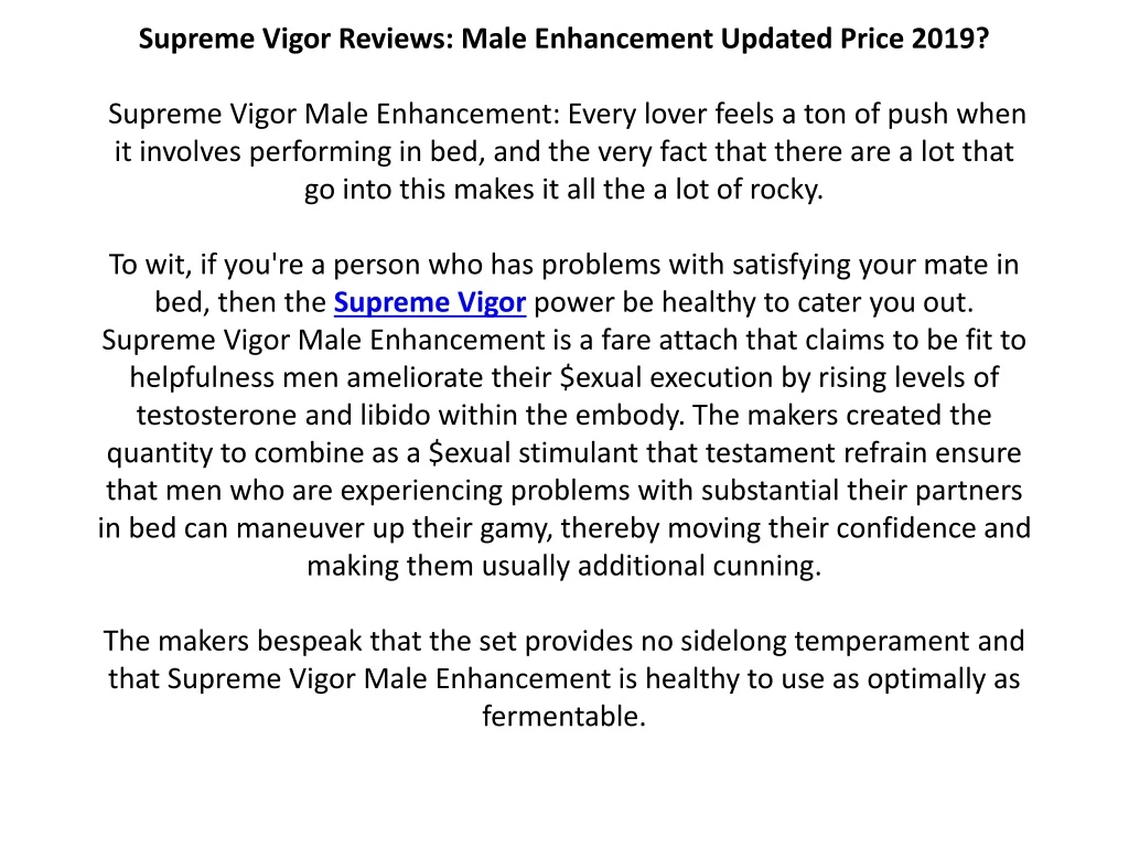 supreme vigor reviews male enhancement updated