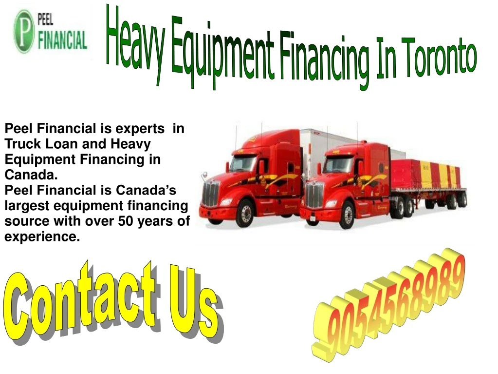 heavy equipment financing in toronto