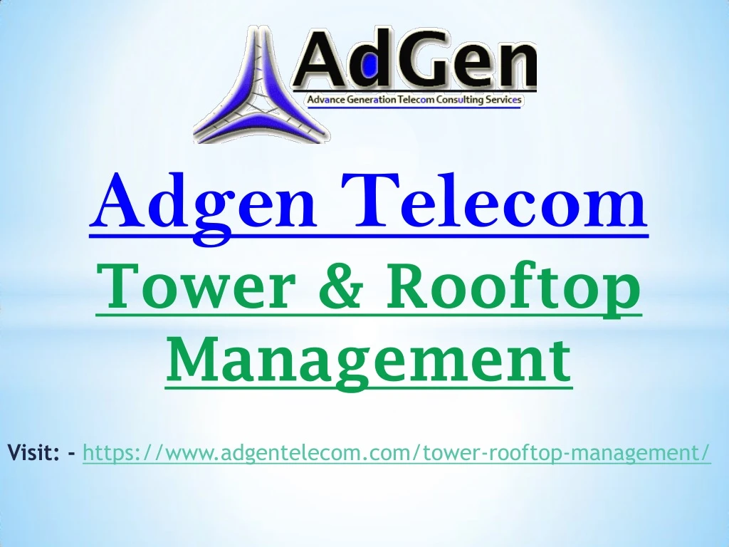 adgen telecom tower rooftop management