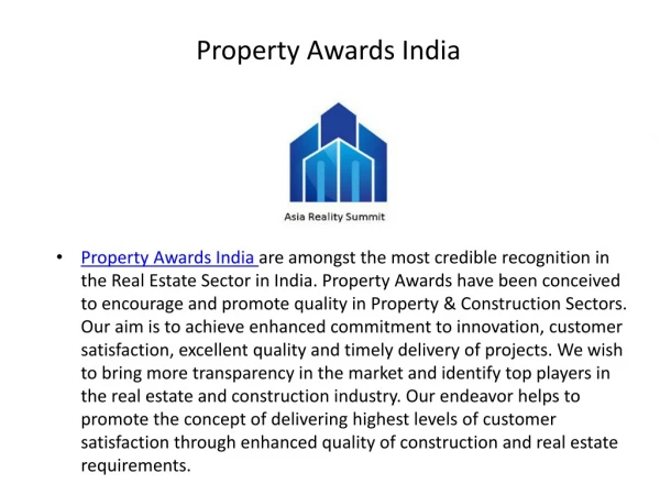 Property Awards India