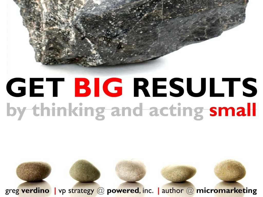 get big results by thinking and acting small
