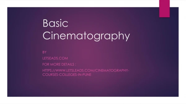 photography and cinematography course in pune