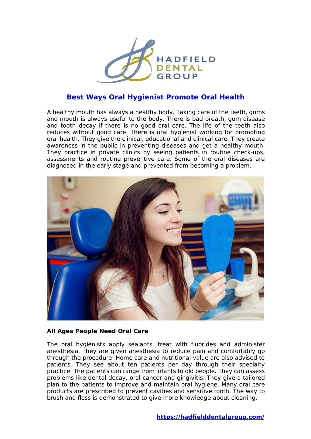 best ways oral hygienist promote oral health