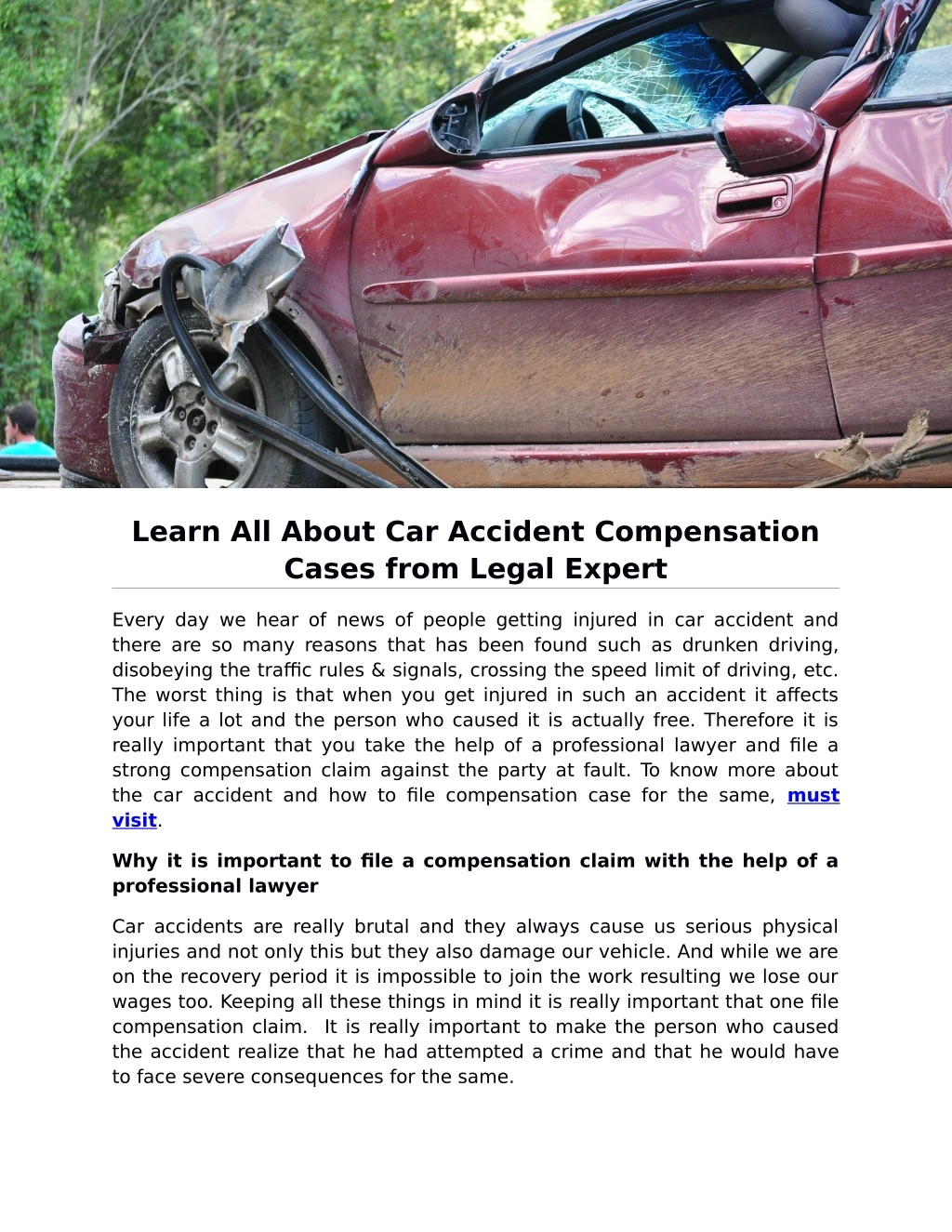 learn all about car accident compensation cases