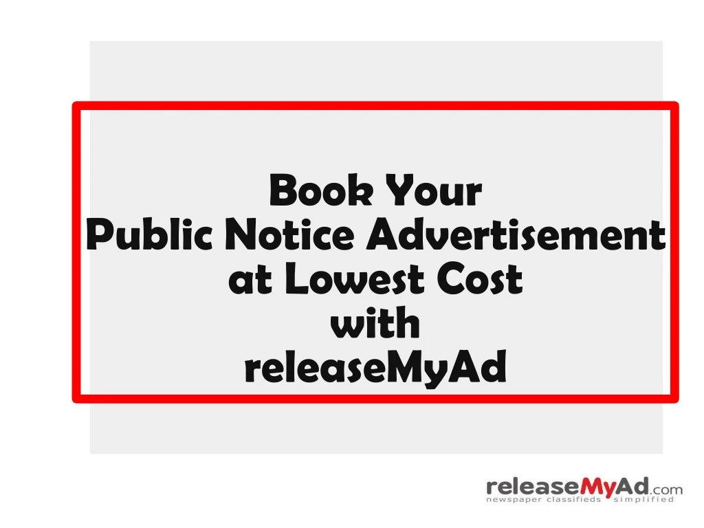 book your public notice advertisement at lowest