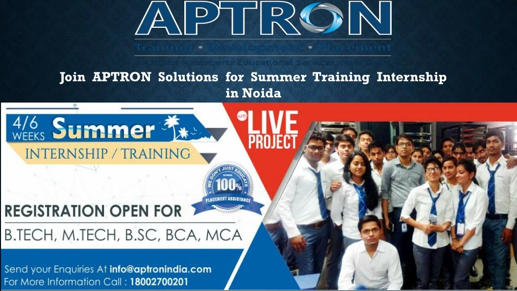 join aptron solutions for summer training