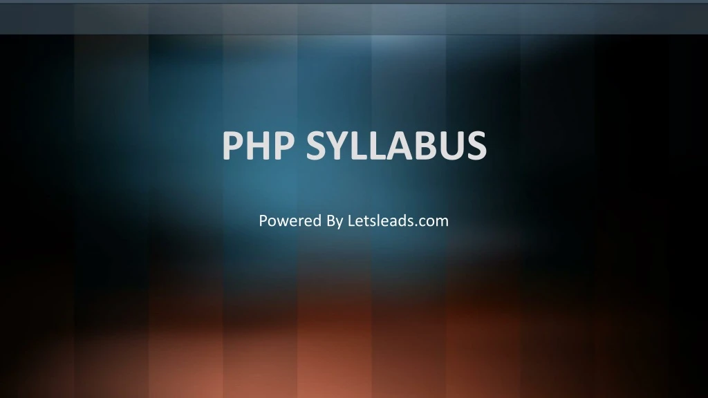 php syllabus