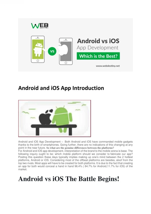 Which is the Best : Android and iOS App Development