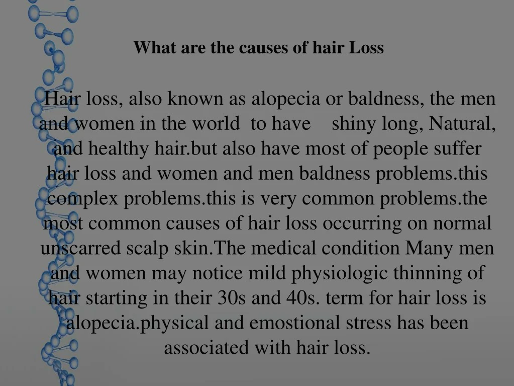 what are the causes of hair loss