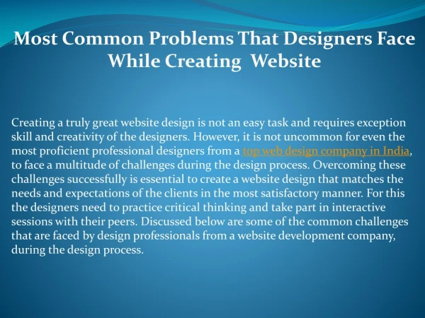 most common problems that designers face while