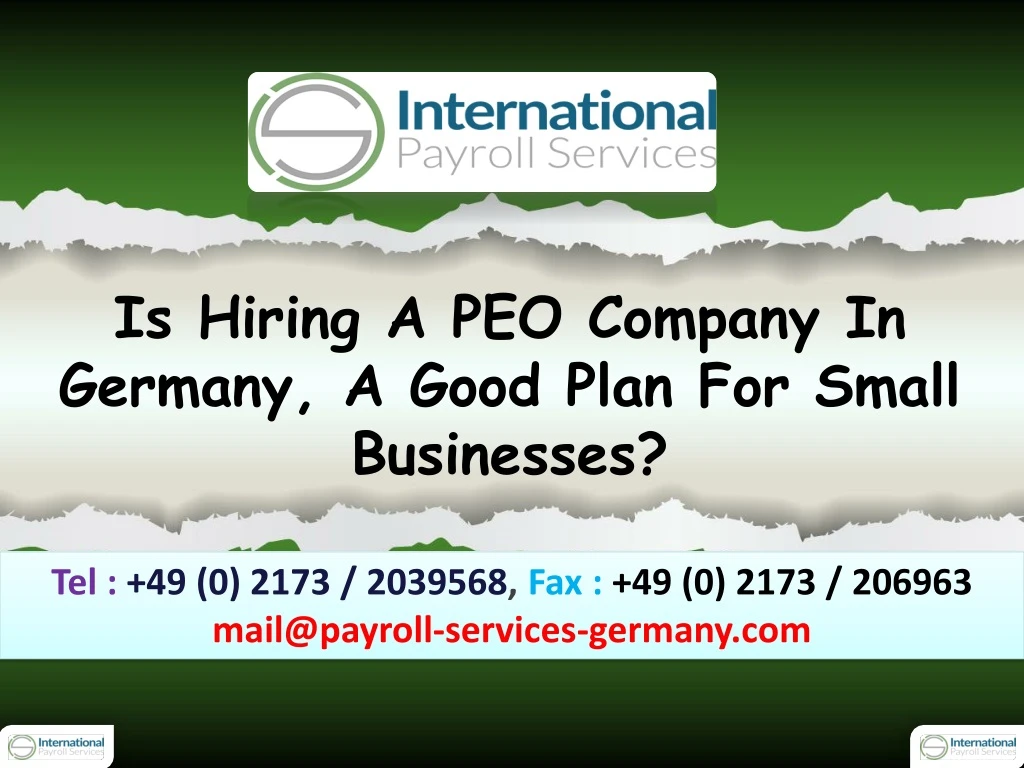 is hiring a peo company in germany a good plan
