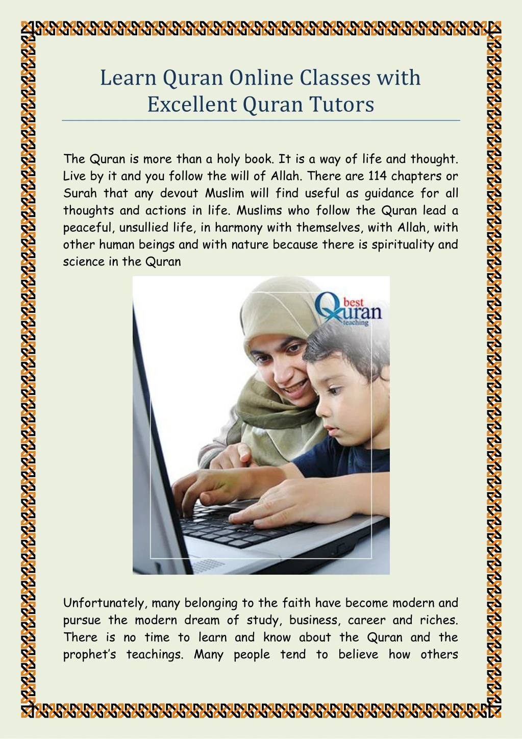learn quran online classes with excellent quran