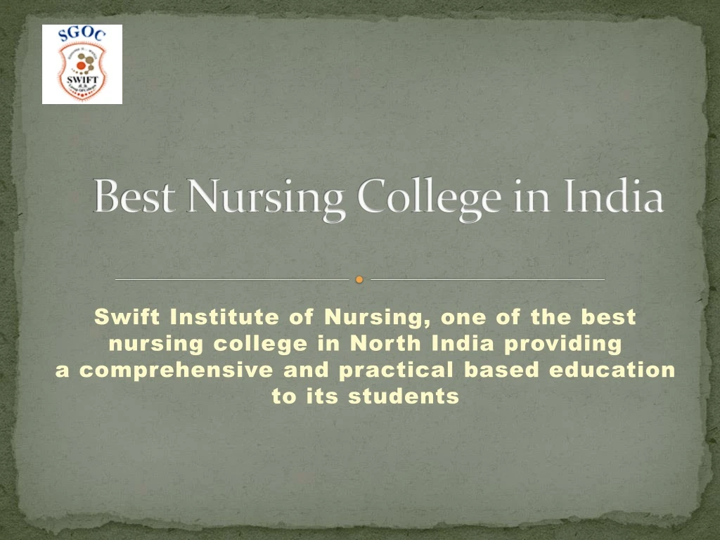 best nursing college in india
