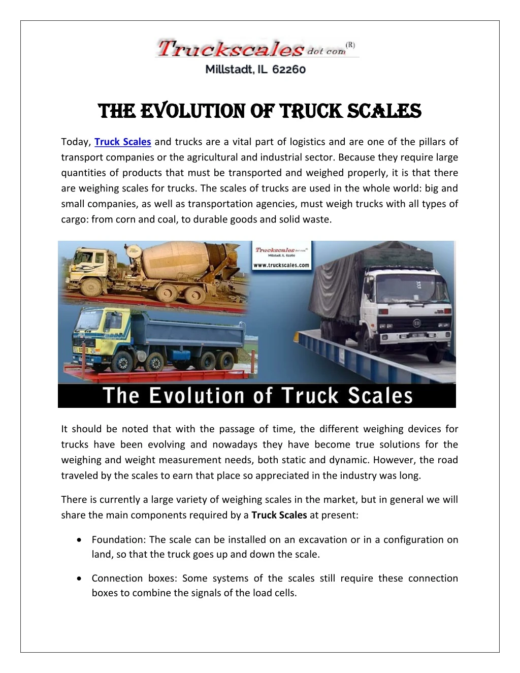 the evolution of truck scales the evolution