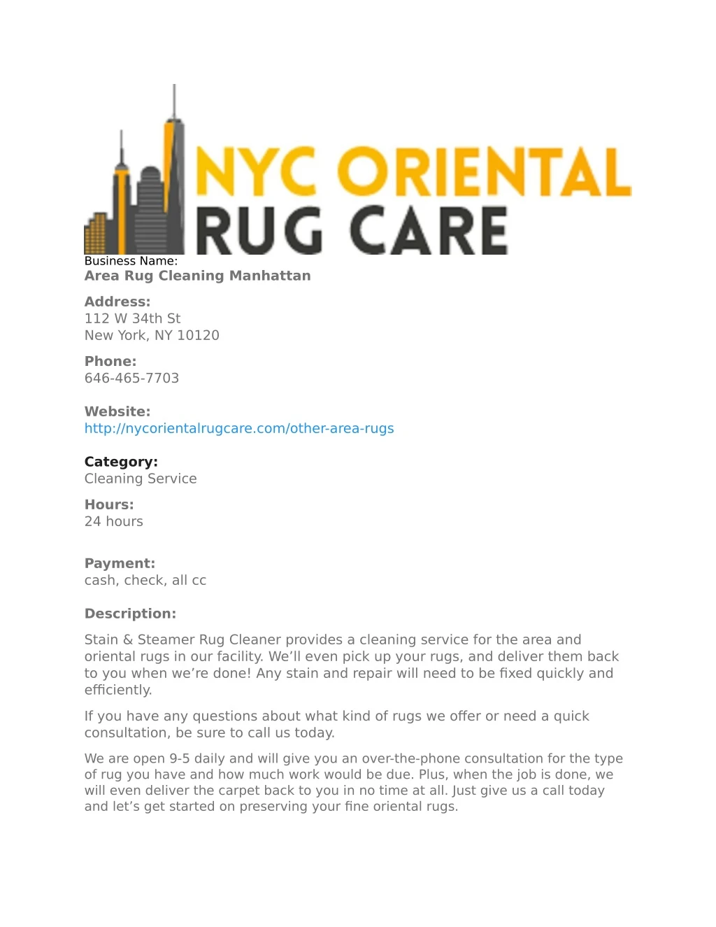 business name area rug cleaning manhattan
