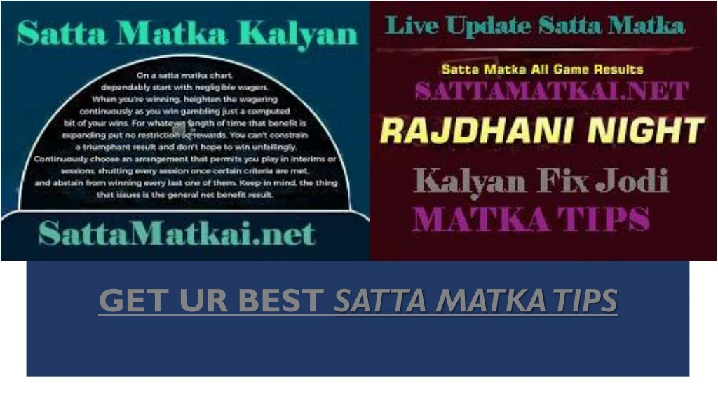 get ur best satta matka tips