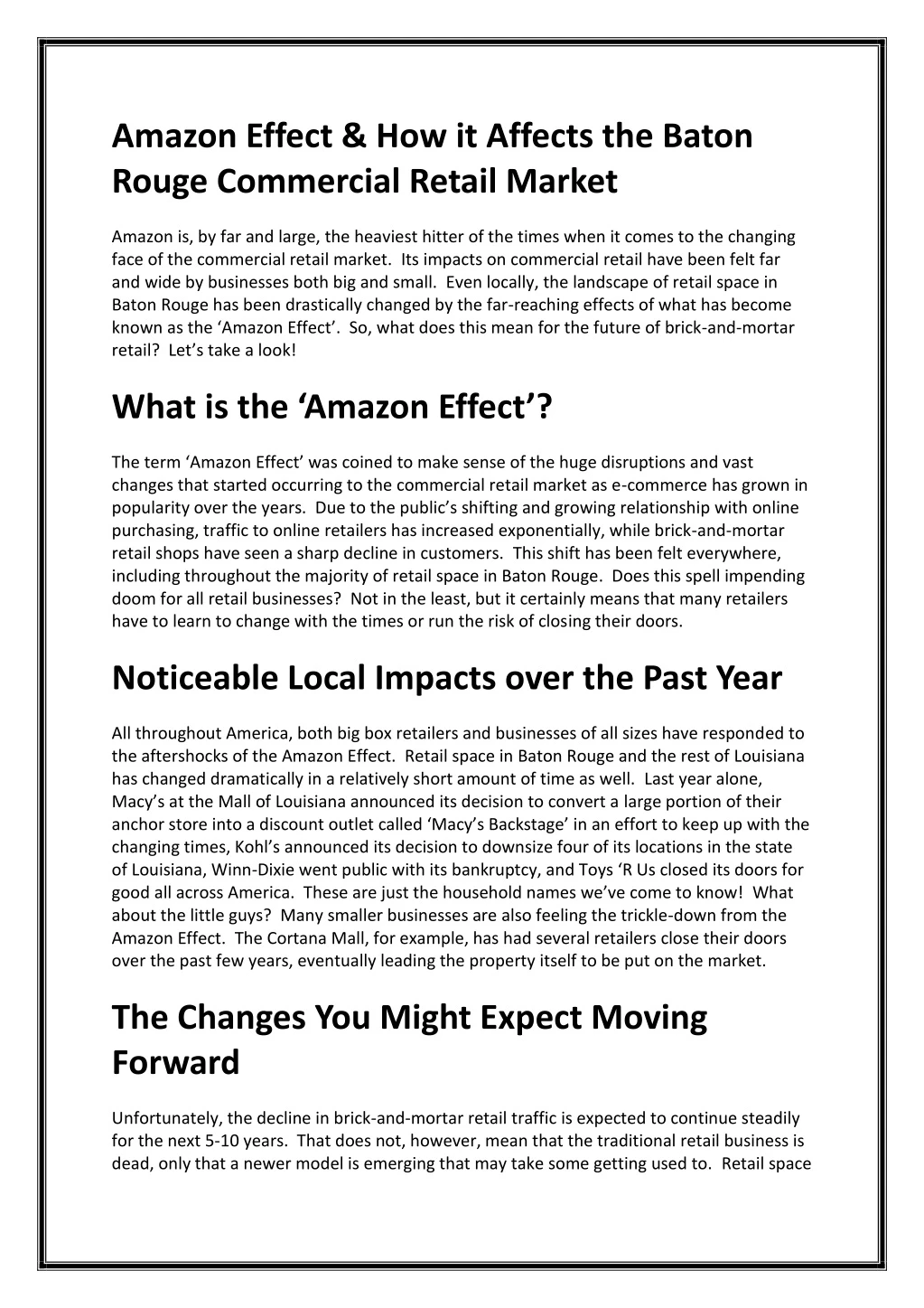 amazon effect how it affects the baton rouge