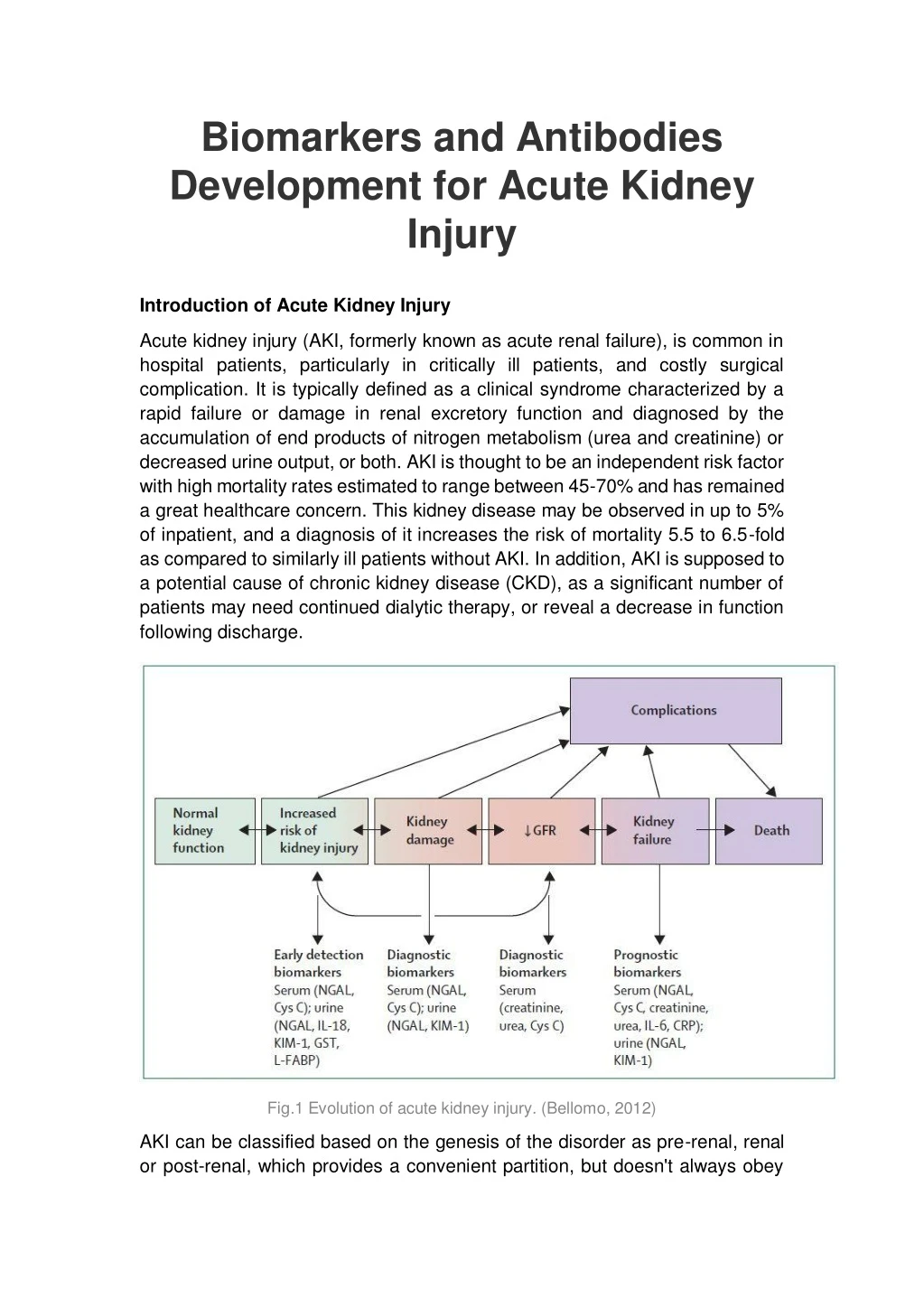 biomarkers and antibodies development for acute