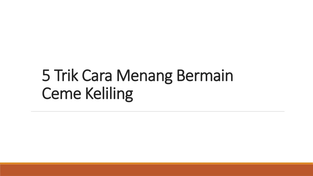 5 trik cara menang bermain ceme keliling