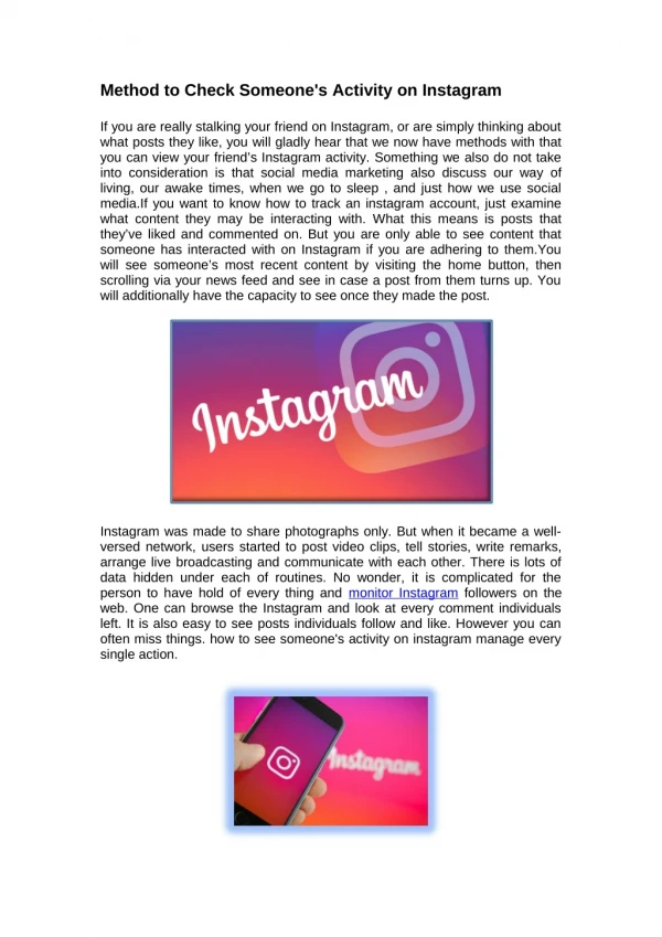 Method to Check Someone's Activity on Instagram