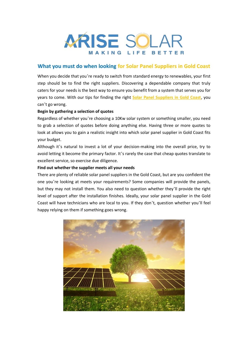 what you must do when looking for solar panel
