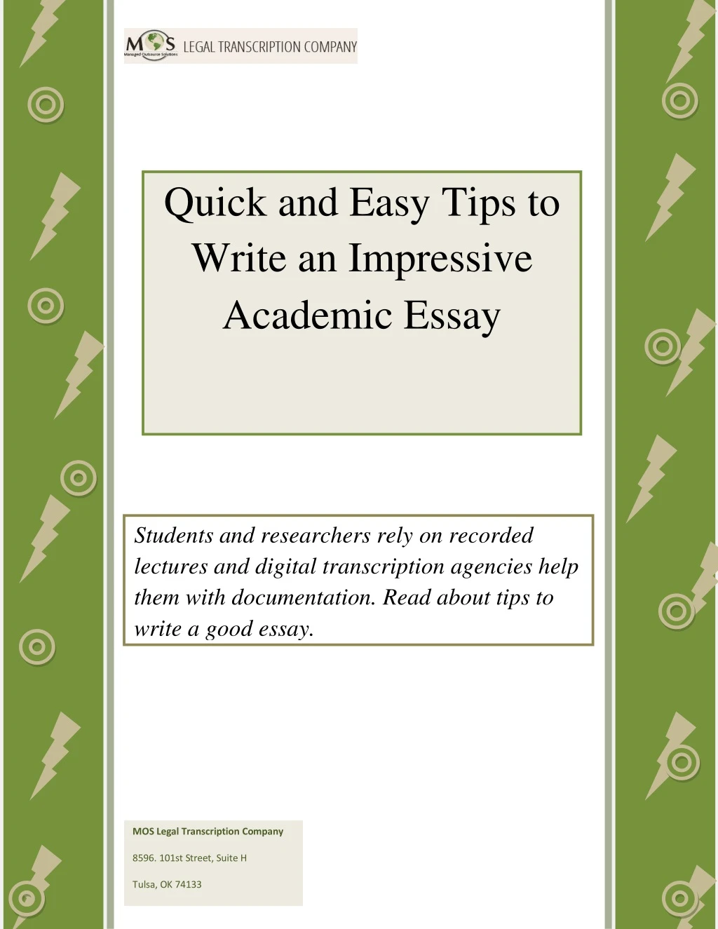 quick and easy tips to write an impressive