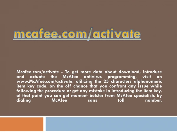 mcafee com activate