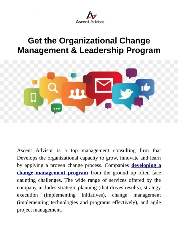 Get the Organizational Change Management & Leadership Program