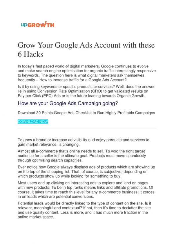 Grow Your Google Ads Account with these 6 Hacks