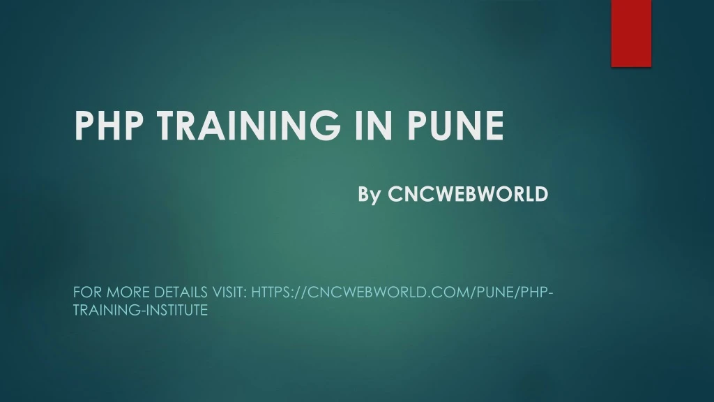 php training in pune by cncwebworld