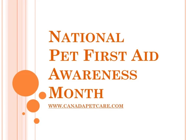 National Pet First Aid Awareness Month