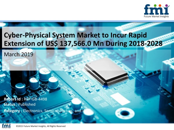 Cyber-Physical System Market to Partake Significant Development at 8.7% CAGR During 2018-2028