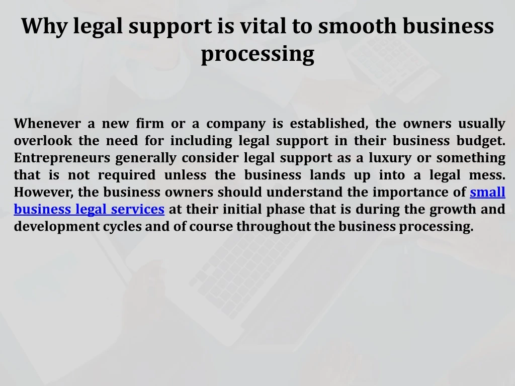 why legal support is vital to smooth business