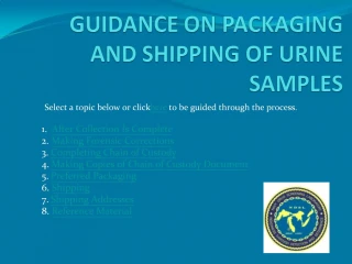 GUIDANCE ON PACKAGING AND SHIPPING OF URINE SAMPLES - slide 1