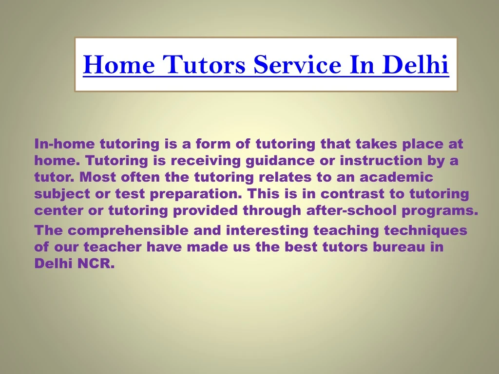 home tutors service in delhi