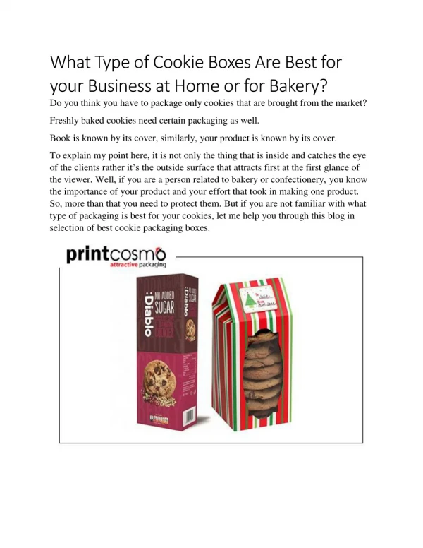What Type of Cookie Boxes Are Best for your Business at Home or for Bakery