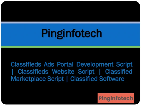 100% Classified Marketplace Script | Classified Software | Pinginfotech