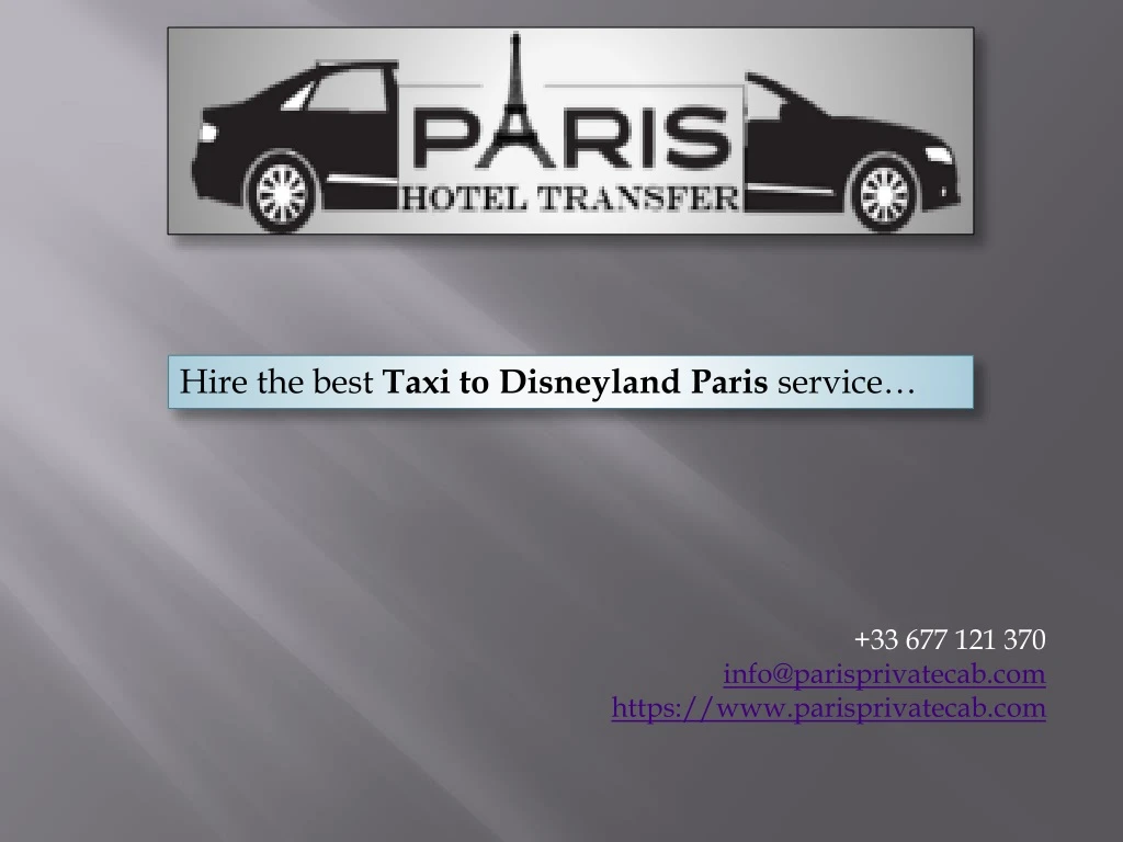 hire the best taxi to disneyland paris service
