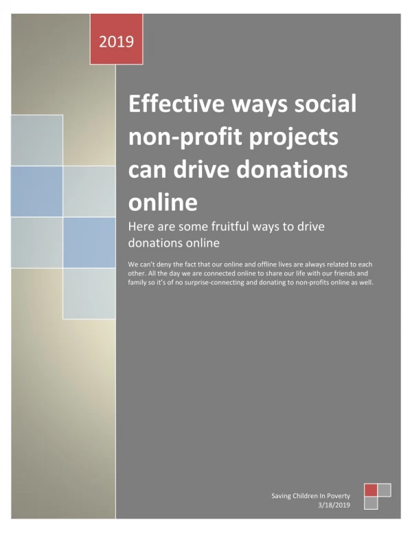 Effective ways social non-profit projects can drive donations online